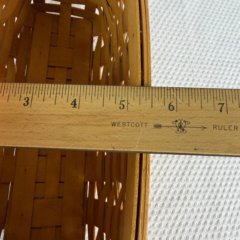 Longaberger 2000 Handwoven Slanted Rectangular Maple Wood Basket 12x6x4